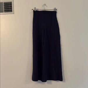 Elegant navy Wide-Leg Pants cropped